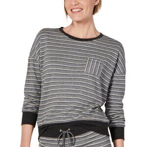 Alfani Size XXL Varsity Stripe White Ultra Soft Crewneck Cozy Loungewear Top NWT